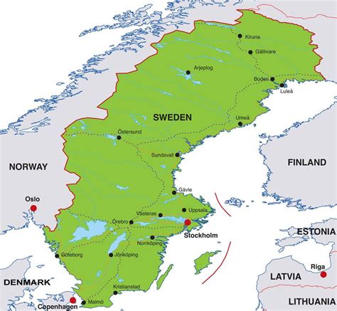 capital of sweden|map of sweden with cities and towns.